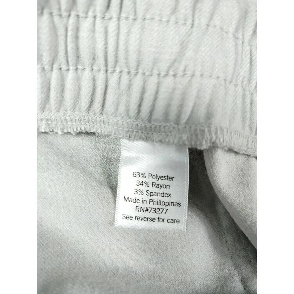 Nine West Sweatpants Womens Medium Light Grey Ankle Classiccore Minimalist Basic